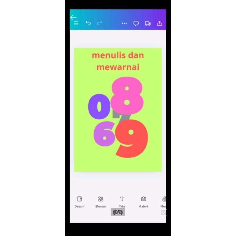 Belajar menulis dan mewarnai .