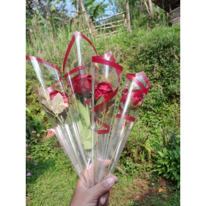 buket mawar 1 tangkai