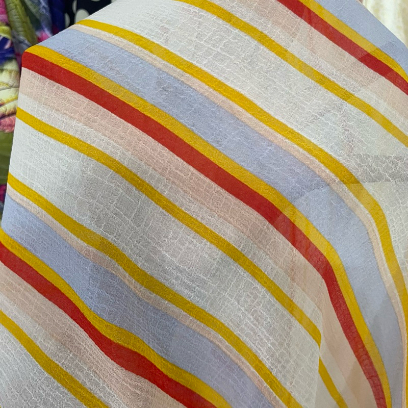 kain ceruty crinkle motif salur premium - kain sifon ceruty - kain ceruti motif dzb