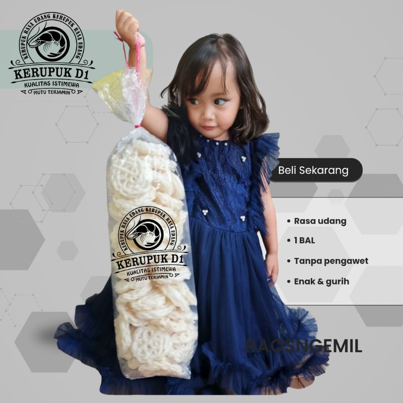 

KERUPUK 1 BAL RASA UDANG MAWAR PUTIH MATANG KEMASAN 250g