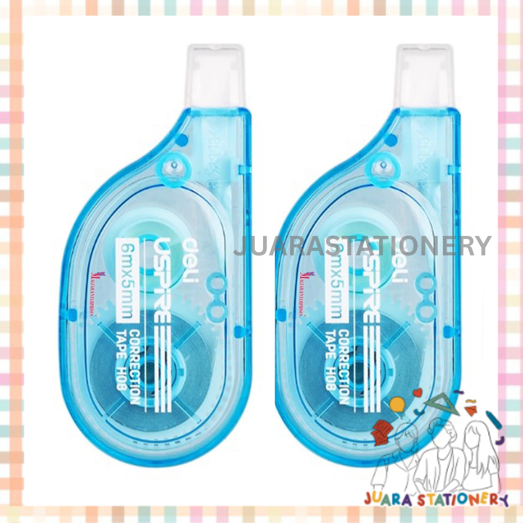 

(3216) JUARASTATIONERY Correction Tape Deli H08-BX 6m x 5mm / Tip Ex Kertas Tip-Ex