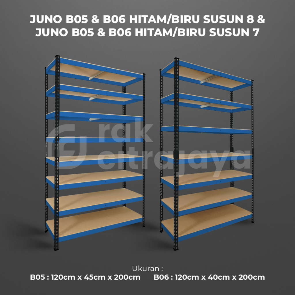 BOLTLESS RAK BESI GUDANG SIKU LUBANG SERBAGUNA TIDAK PERLU BAUT HEAVY DUTY | TIANG HITAM - SHELVING 