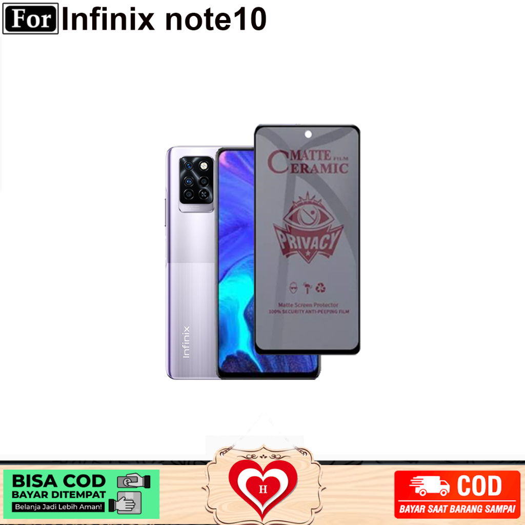 TEMPERED GLASS PRIVACY SPY INFINIX NOTE 10 10 PRO SCREEN PROTECTOR TEMPERED GLASS