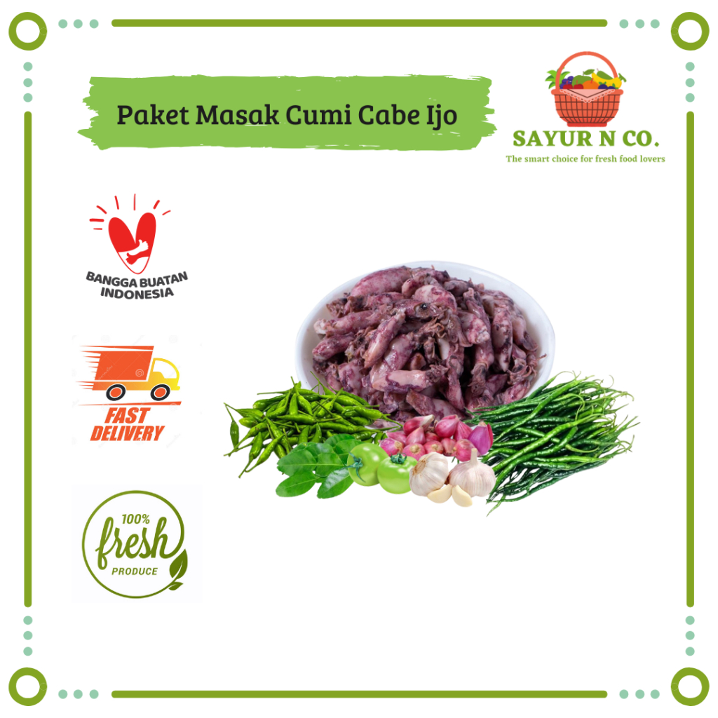 

Paket Masak / Sayur Pack Cumi Asin Cabe Hijau Ijo | Sayur N Co Bekasi