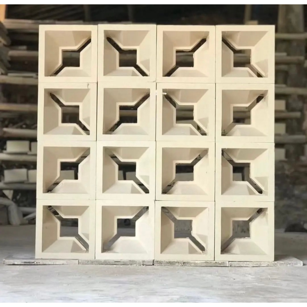 Roster Beton / Roster Beton Modern / Roster Beton Putih Motif Kunci