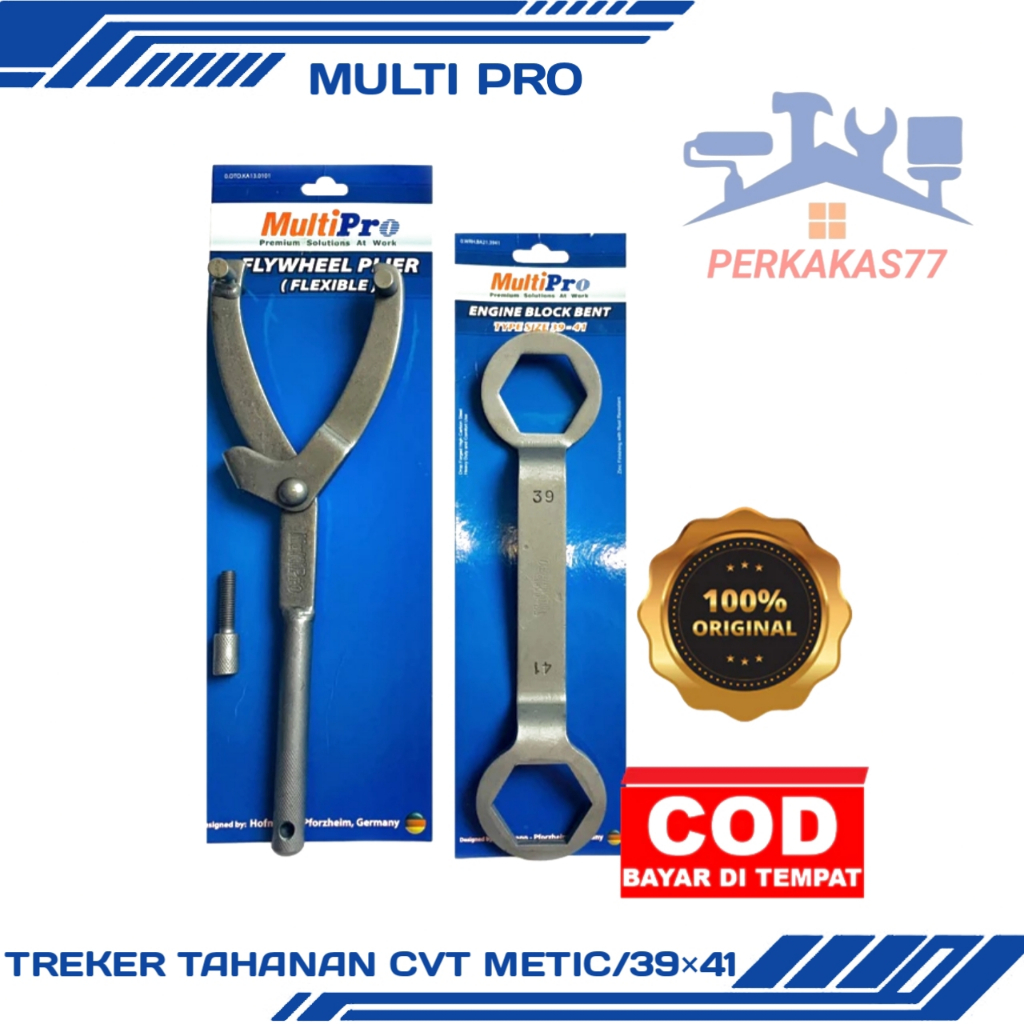 Kunci Treker CVT Tahanan dan Kunci Mur CVT 39 - 41 Paket MULTIPRO Kunci Treker CVT Kunci Pully CVT K