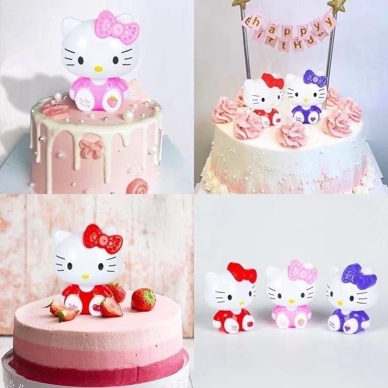 {IP} PAJANGAN FIGURE KUE ULANG TAHUN HELLO KITTY / HIASAN KUE ULANG TAHUN HELLOKITTY ANAK KARAKTER H