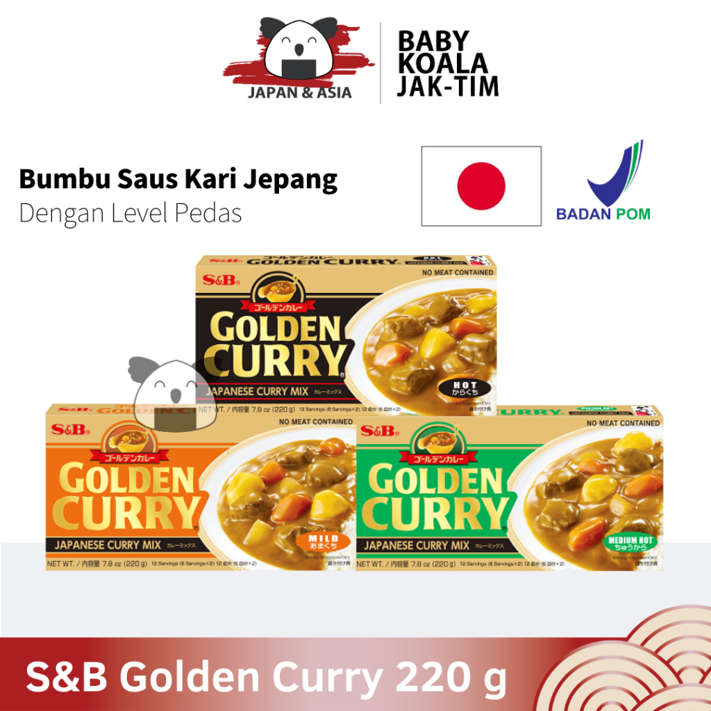 

S&B GOLDEN CURRY Mix Hot Medium Mild 220 g | Japan Cury Pedas Kare Jepang - Jaktim