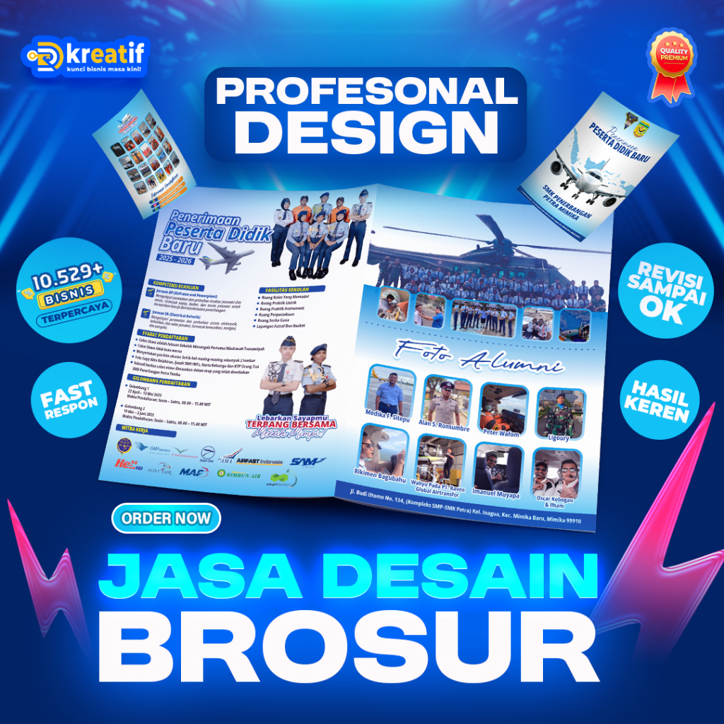 Jasa Desain Brosur & Flyer Promosi - Sekolah, UMKM & Instansi
