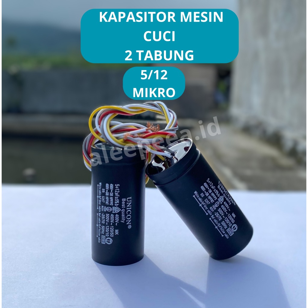 Kapasitor Mesin cuci 2 tabung - Kapasitor mesin cuci universal 2 tabung - Kapasitor mesin cuci sanyo
