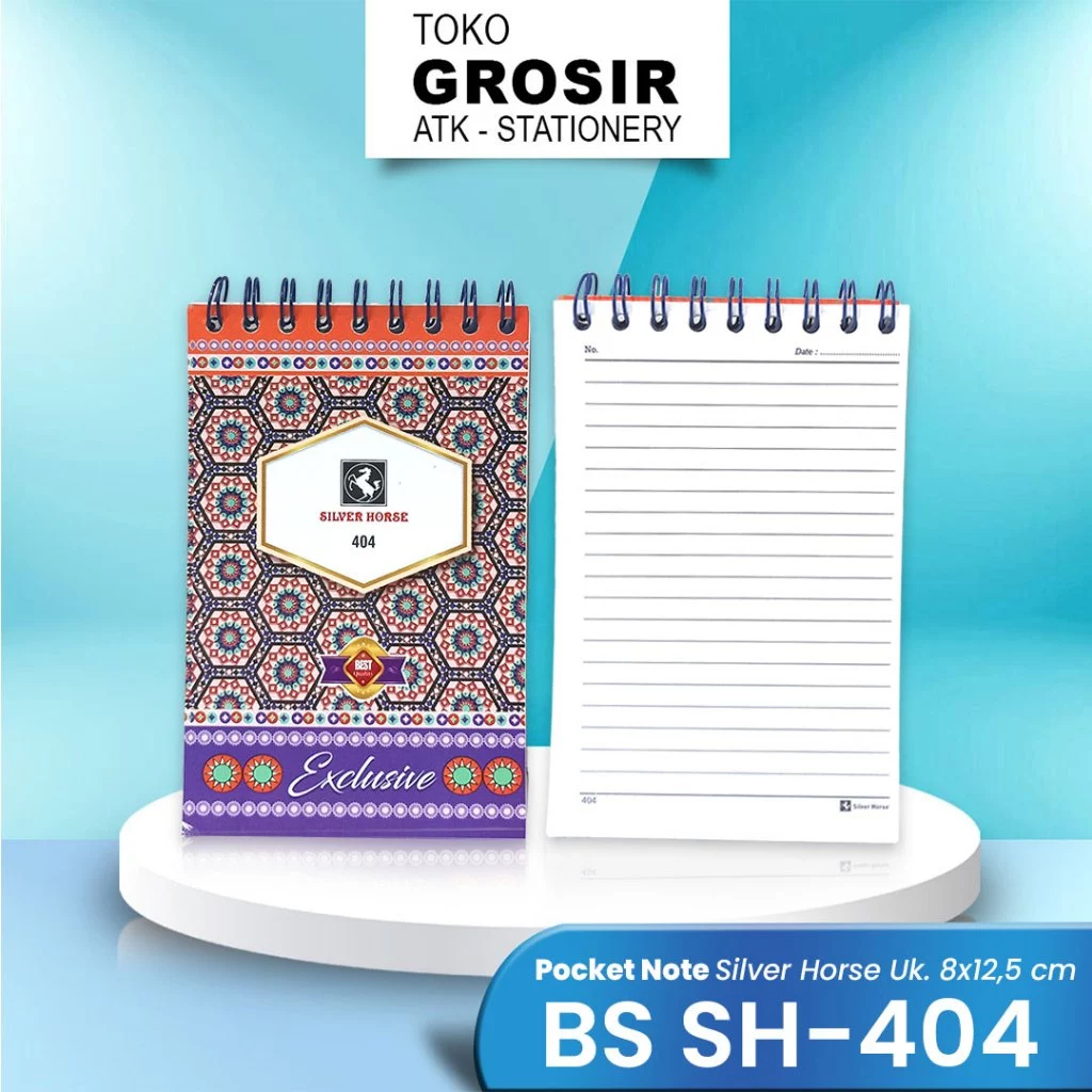 

(LIVE) Pocket Note Silver Horse 404 / BS SH-404 / Catatan Kecil Ukuran 8x12,5 cm Silver Horse / Notes Silver Horse