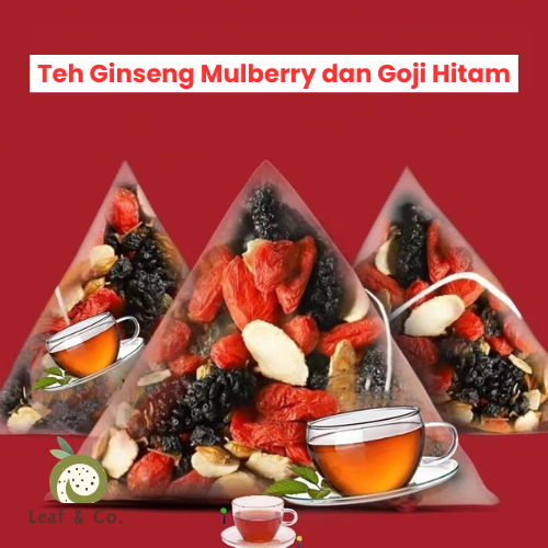 

Teh Ginseng Murbei Goji Hitam Herbal Sehat Daya Tahan Tubuh / Ginseng Mulberry Black Goji Berry Tea