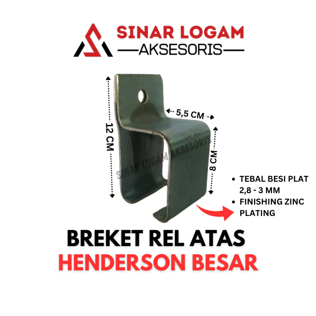 Bracket gantungan rel atas pengunci rel pintu besi pintu lipat sliding ukuran Besar