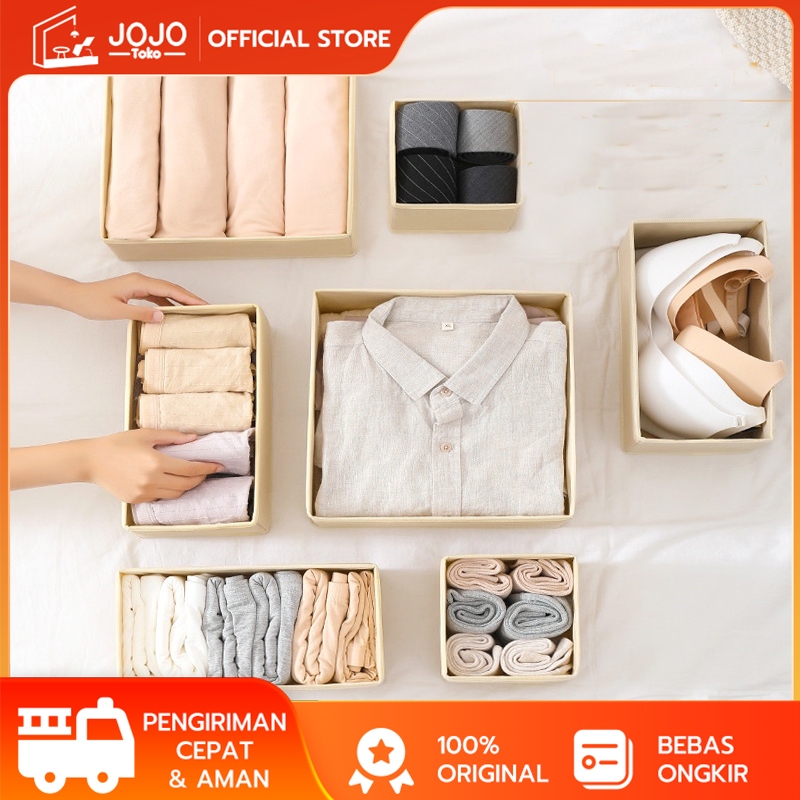 COD 6PCS Storage box / Storage box underwear / storage box sekat/Storage Box Organizer Lemari pakaia