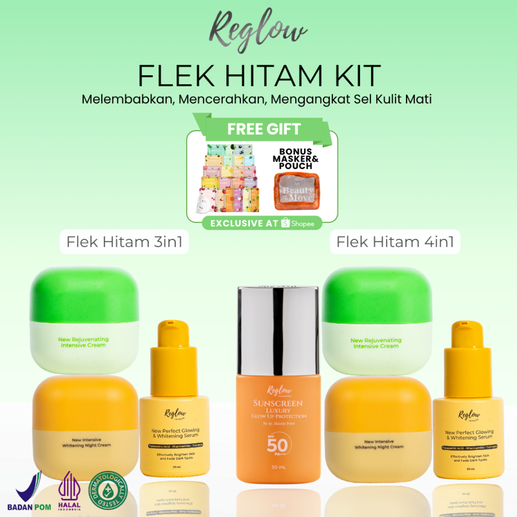 REGLOW - Flek Hitam | Cream Wajah - Whitening Serum - Sunscreen Skincare Pudarkan Flek Hitam