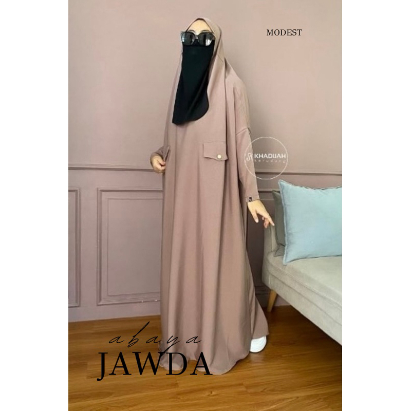 Gamis Abaya Model Khimar Overhead dengan Soft Pad Antem Jawda Bahan Rosecrepe (By Khadijah)