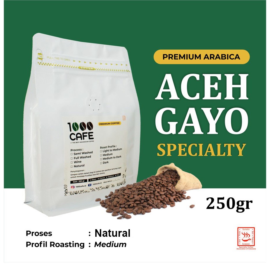 

ARABICA GAYO PREMIUM 250 GR - NATURAL