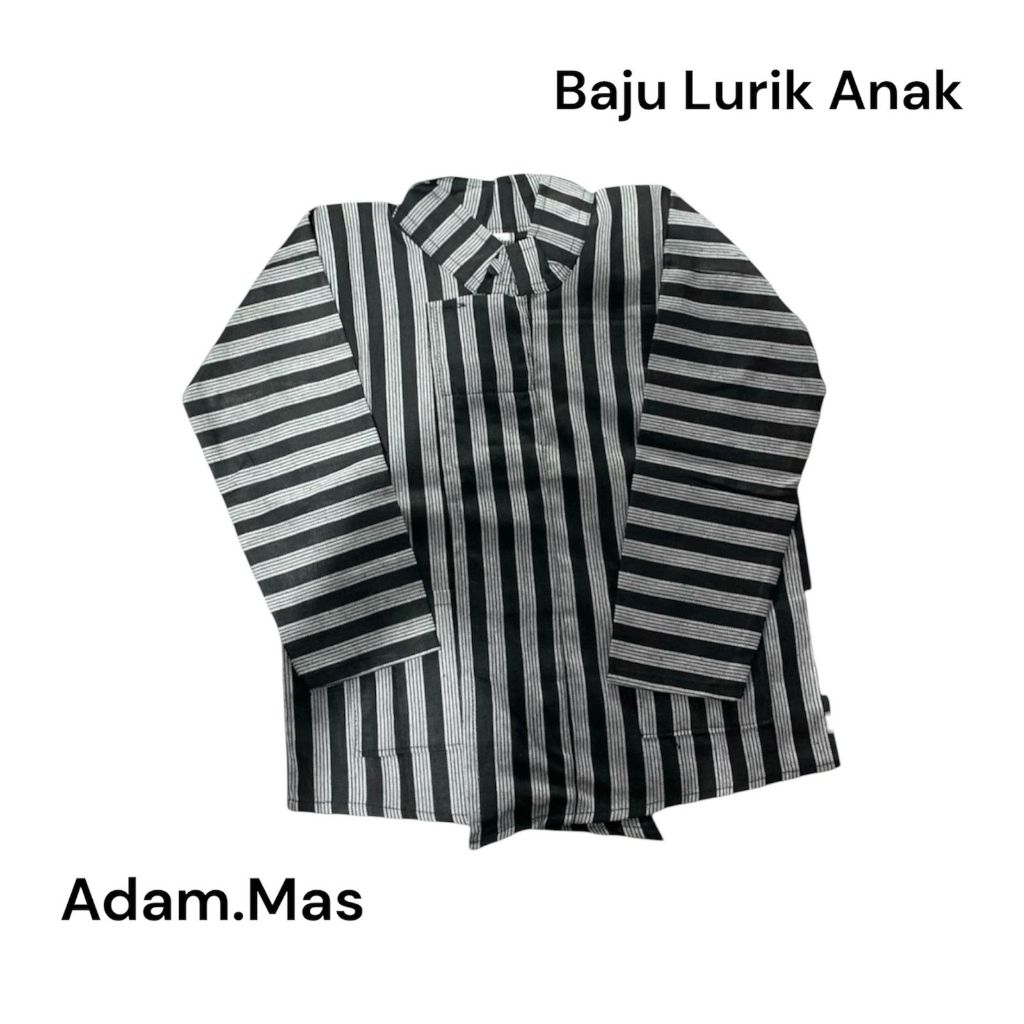 Baju Surjan Anak Laki Laki Baju Lurik Anak TK  Baju Adat Jawa Anak SD Usia 2-11 Tahun Baju Jawa Anak