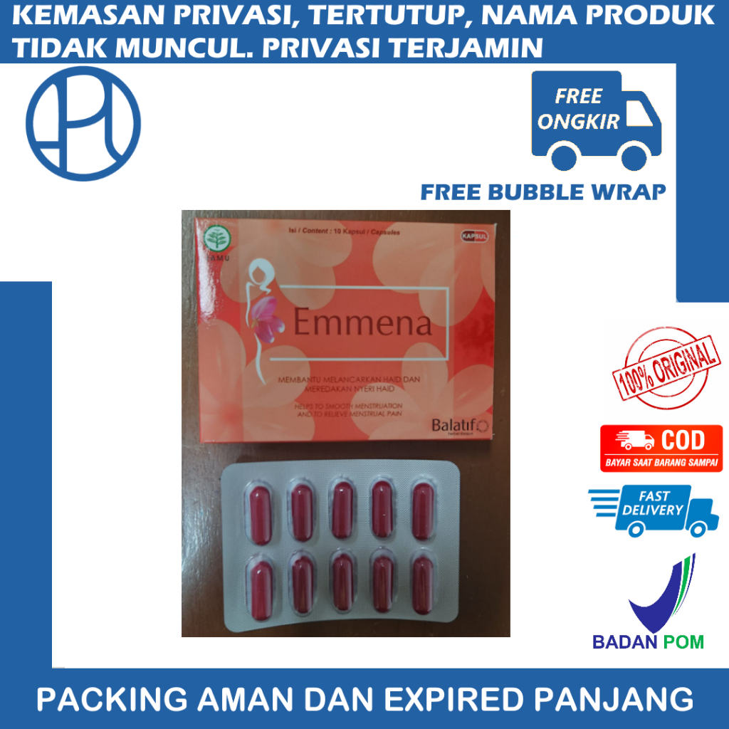 EMMENA BOX ISI 10 KAPSUL / MEMBANTU MELANCARKAN HAID