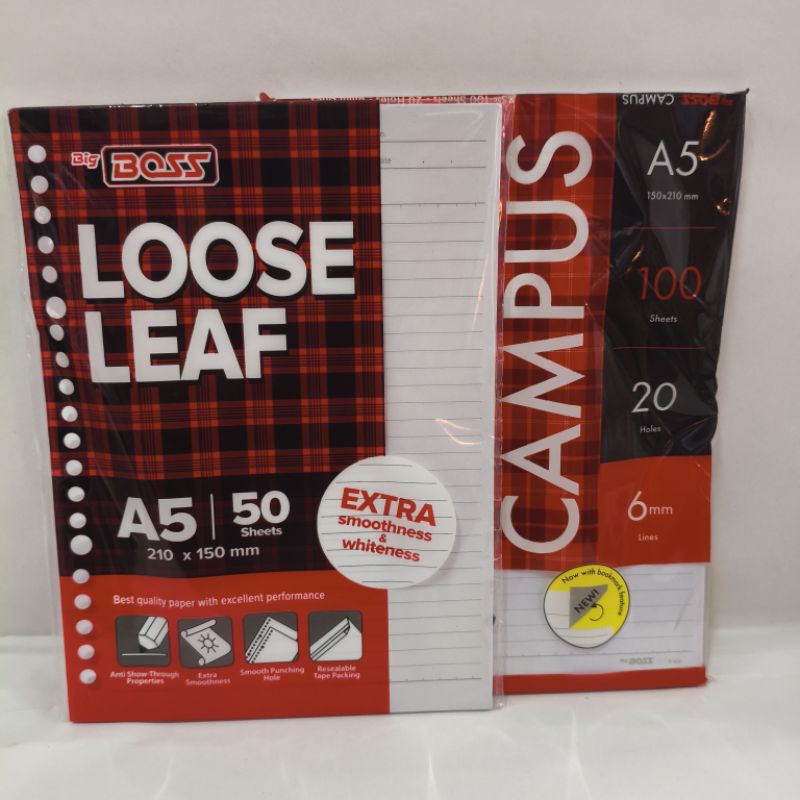 

BIG BOSS LOOSE LEAF A5 50&100 lembar / pack