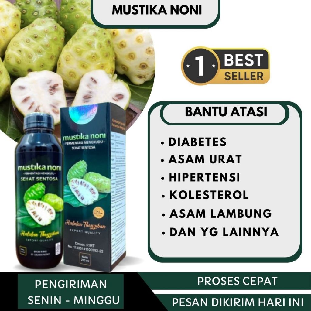 Mustika Noni 100% Original Obat Stroke Penyumbatan Pembuluh Darah Tersumbat & Kolestrol - Fermentasi