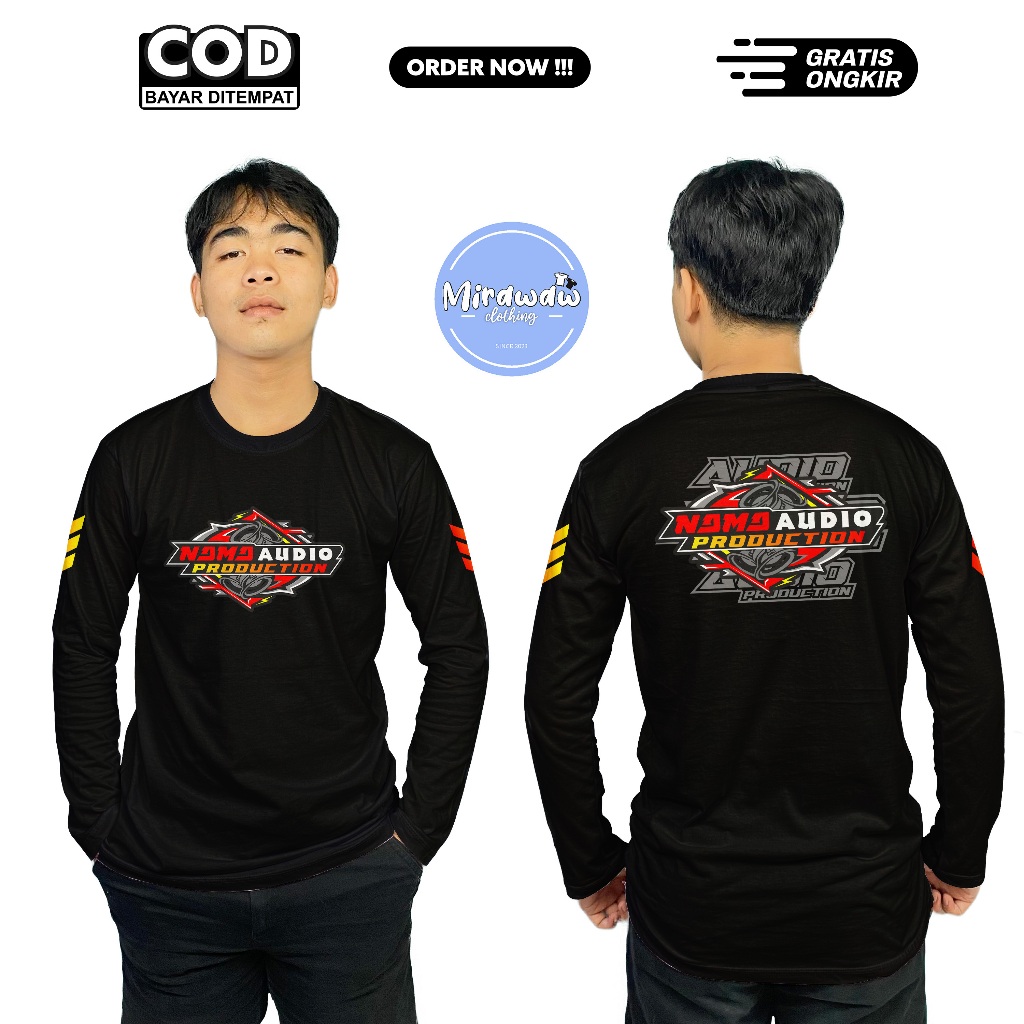 Kaos Desain Terbaru Sound System Production Gratis Nama Audio Lengan Panjang Kalian Baju