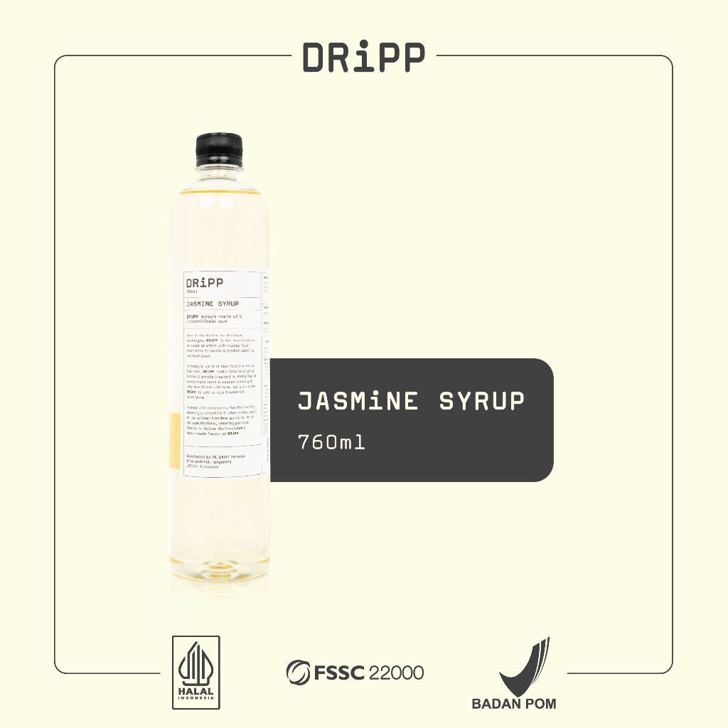 

DRiPP Jasmine Syrup - Sirup Rasa Melati Untuk Minuman Enak di Kafe/Bisnis/Rumahan