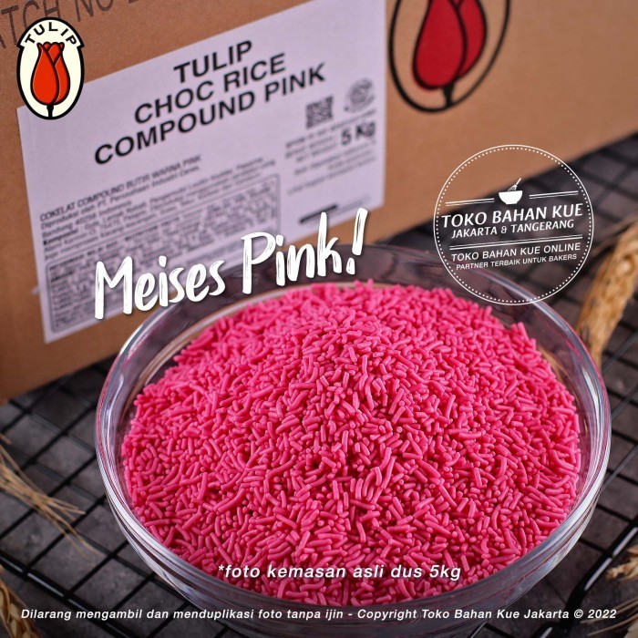 

Tulip Meises Chocorice Pink 250gr Cokelat Topping Meses Ceres Mesis Warna Merah Muda