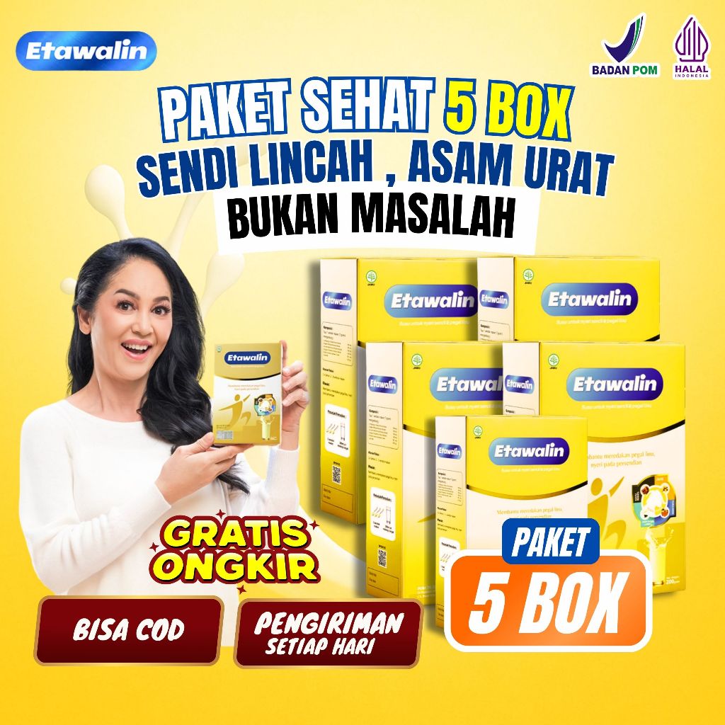 

Paket Sembuh 5 Box Etawalin Solusi Cepat Atasi Asam Urat dan Nyeri Sendi Original 100%