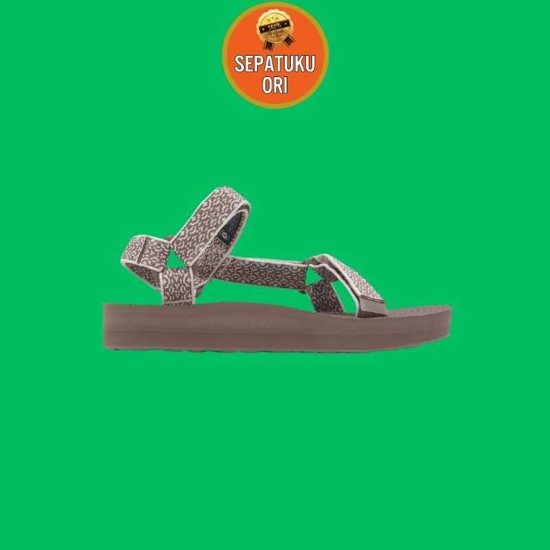 SANDAL WANITA TEVA MIDFORM UNIVERSAL BROWN STRAP CASUAL [1090969-BHCR]