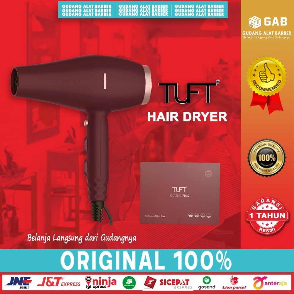 TUFT V2 Classic Hairdryer Alat Pengering Rambut Barbersupply Salon Profesional 1000 Watt