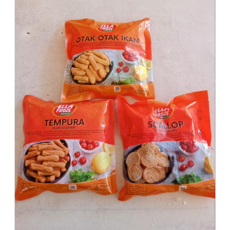 

Ela scallop, tempura dan otak-otak