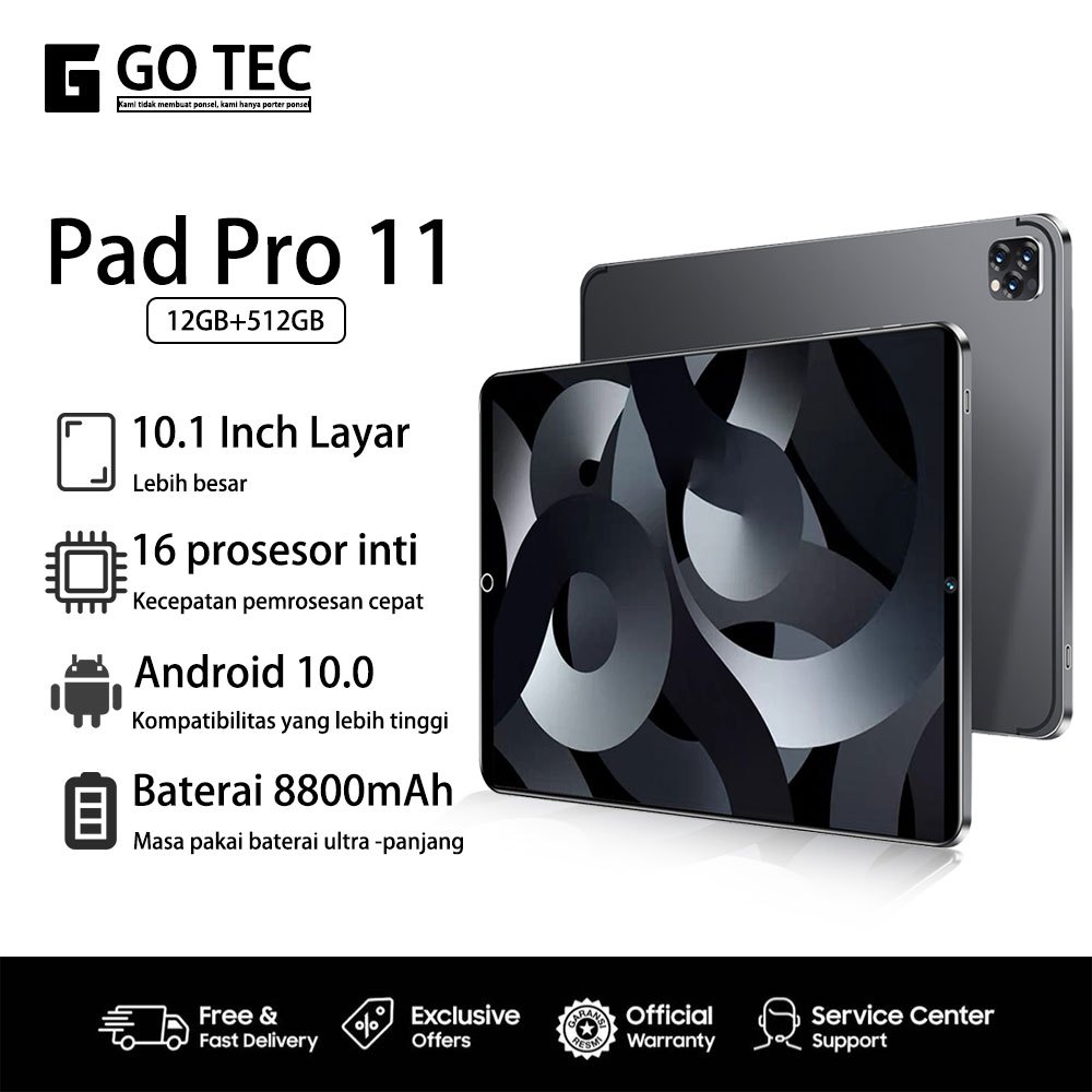 【Garansi Resmi】100% ori Tablet PC Baru Galaxy Pad 11 pro Ultra 16GB + 512GB Tablet Android 11inch La