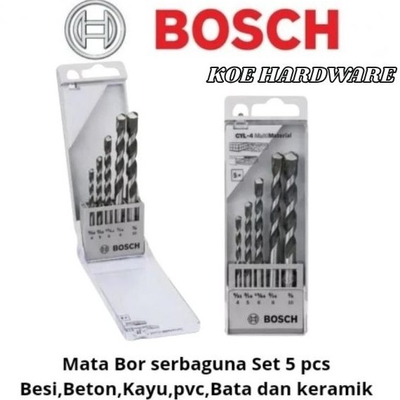 KoeHardware - Mata Bor Serbaguna Set 5 Pcs BOSCH CYL-4 ASLI ORIGINAL/Bosch Mata Bor Multipurpose CYL