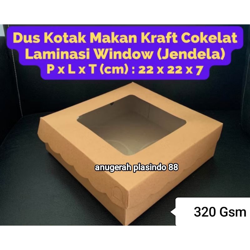 

kotak window kraft 22 x 22x 7 cm