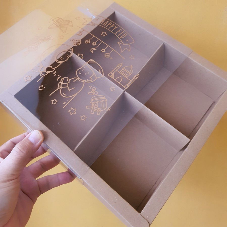 

Dus Mika Coklat Edisi Lebaran Idul Fitri Sekat 4 Ukuran 8x8x5 cm