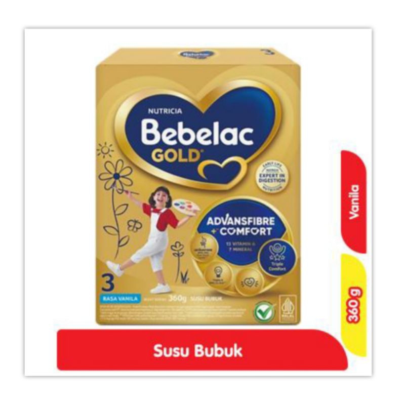 

Bebelac Gold 3 Vanila 360 gr Susu Anak Bayi