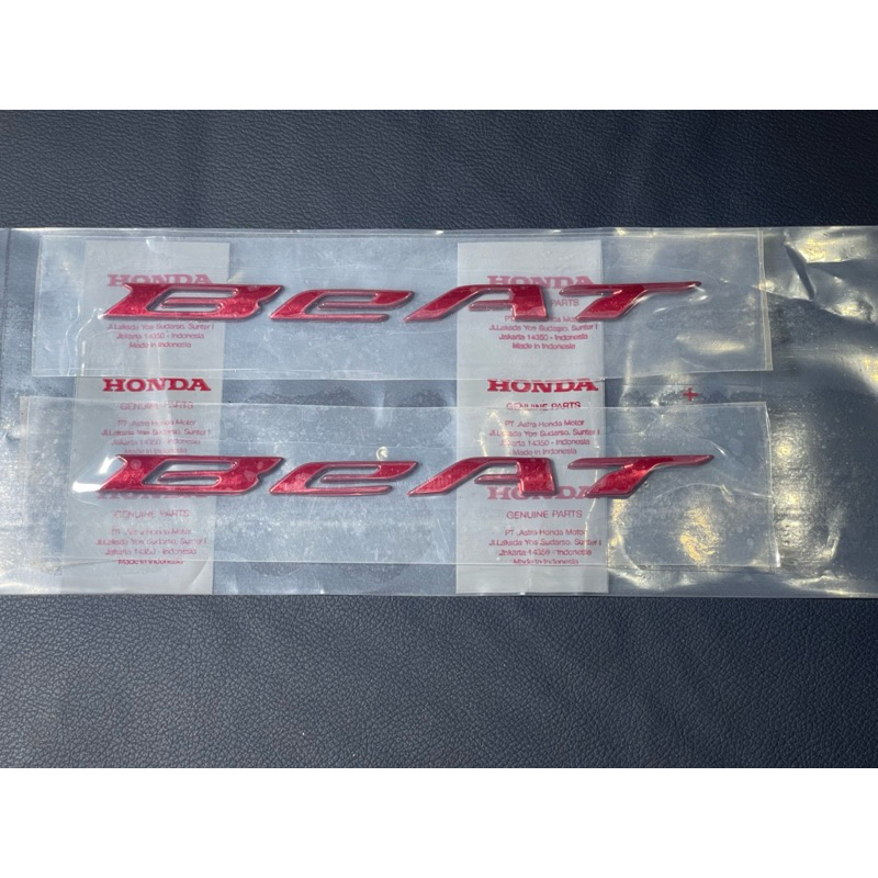 Emblem Logo Timbul Honda BEAT Merah Beat Deluxe Beat Led Original