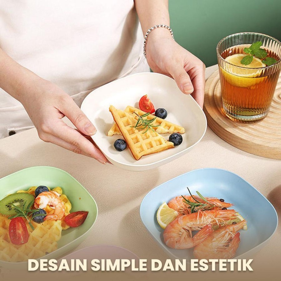 Piring Set Pelangi 10in1 Piring Plastik Wadah Snack Kue Cemilan Piring Plastik Warna Serbaguna