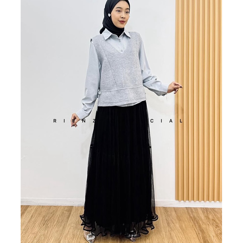 GIONA SET VEST//FASHION WANITA// KEMEJA VEST
