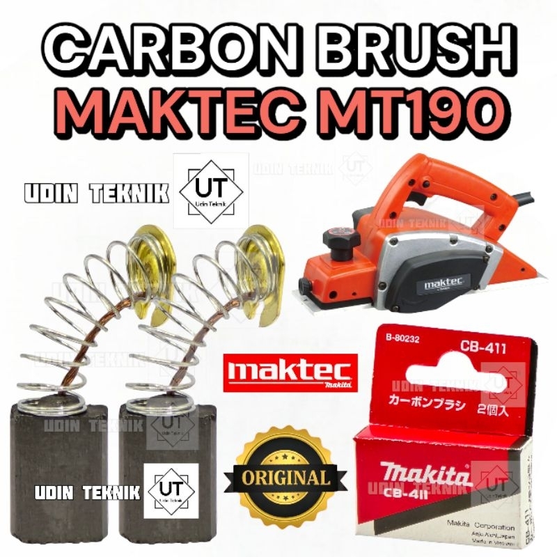 CARBON BRUSH MAKTEC MT190 CB ARANG MESIN SERUT MESIN KETAM MAKTEC MT 190 CB 411 ORIGINAL