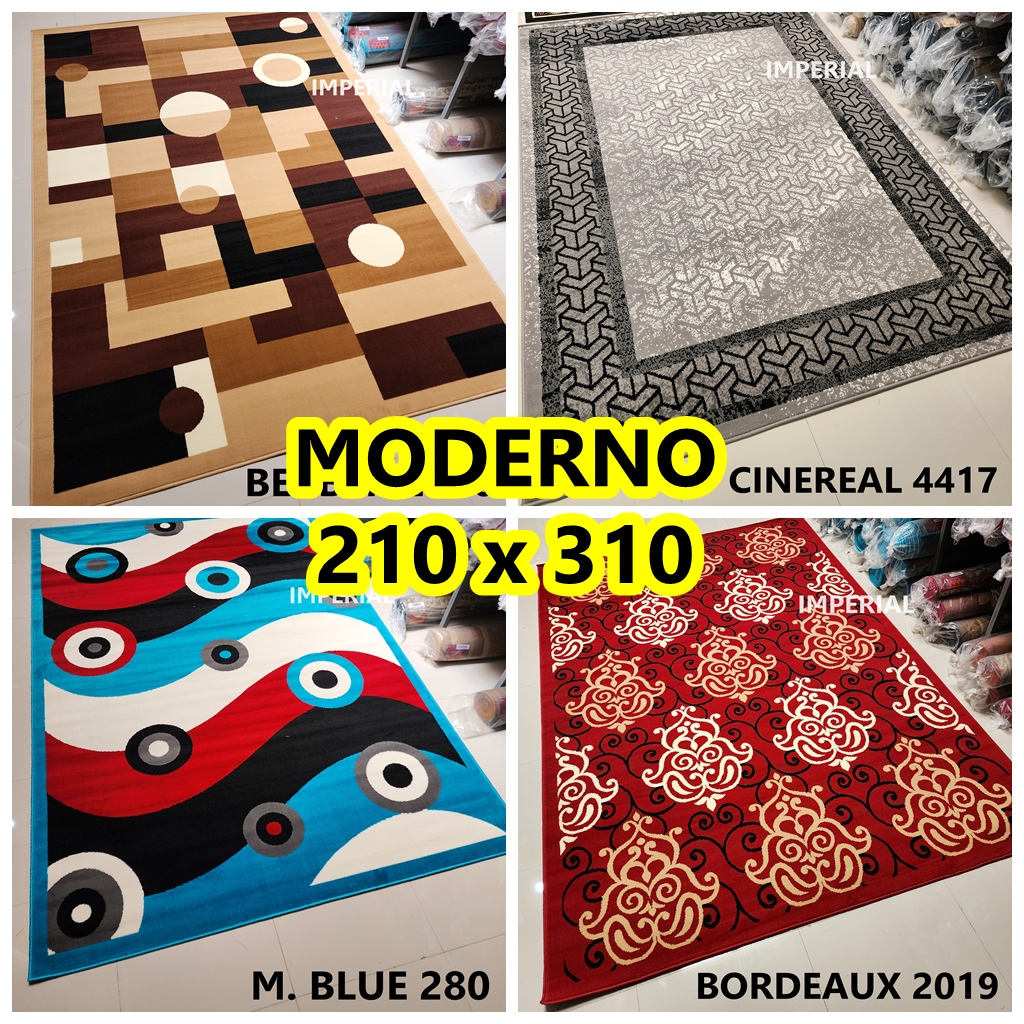 Karpet Permadani MODERNO Ukuran 210 x 310 cm Besar Modern Minimalis Mewah