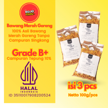 

Bawang Goreng 3 Pouch Isi 100gr an – Grade B+ Hemat & Siap Saji