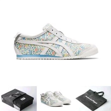 Sepatu Onitsuka Tiger Slip on LIBERTY / GLACIER Flower Blue