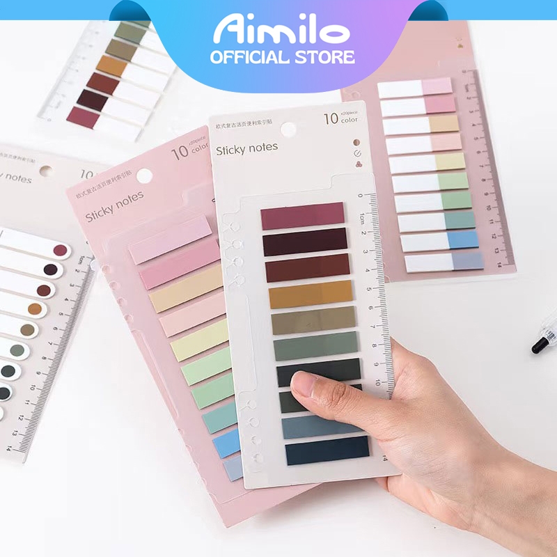 

[READY] Aimilo 10 Warna Index Page Markers 200 Lembar Sticky Notes Penanda Halaman Perlengkapan