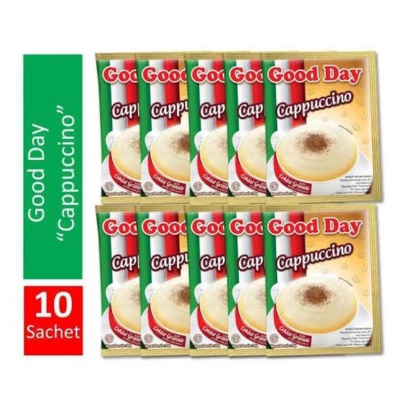 

Kopi goodday capuchino 1 renceng isi 10