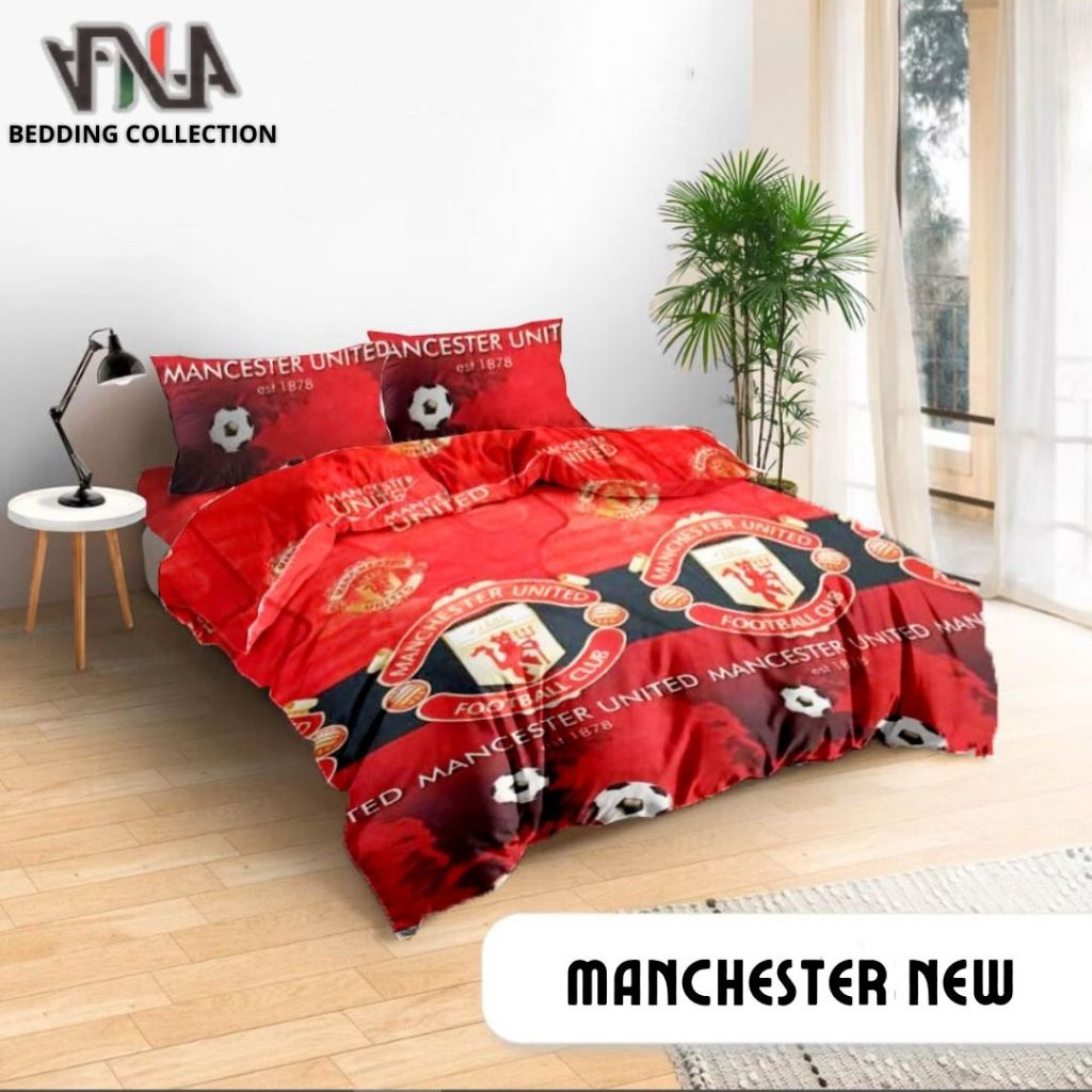 RB BEDCOVER SET MOTIF CLUB BOLA/Bedcover+Sprei Motif Gambar Logo Club Bola AST