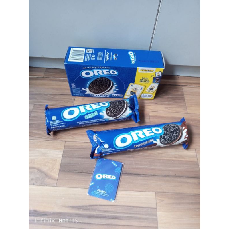 

OREO biskuit playpack neapolitan, coklat,vanila 131 gram isi 3 pcs