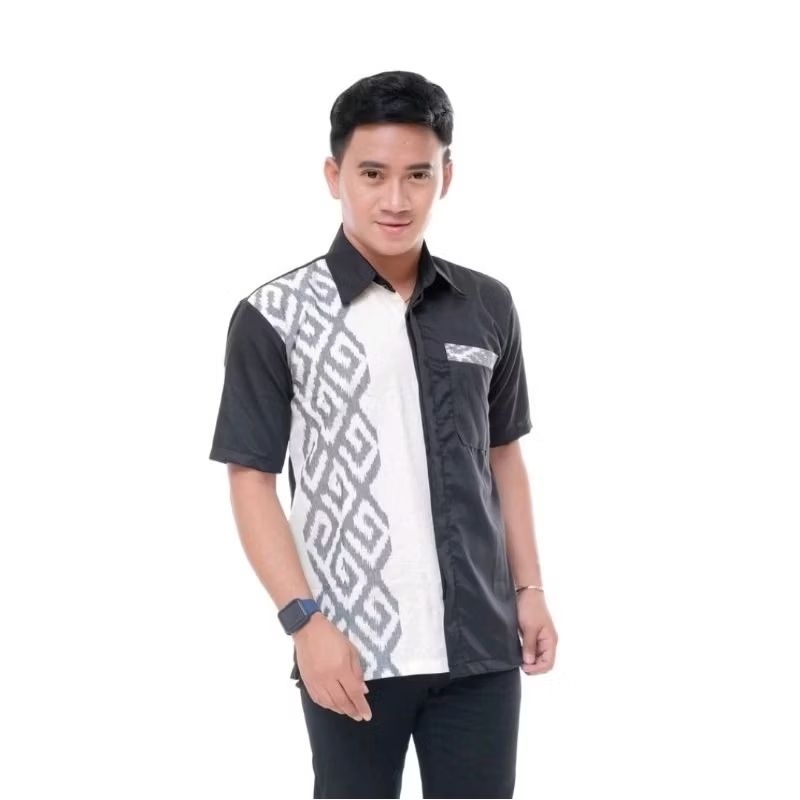 kemeja tenun PREMIUM kemeja pria lengan pendek