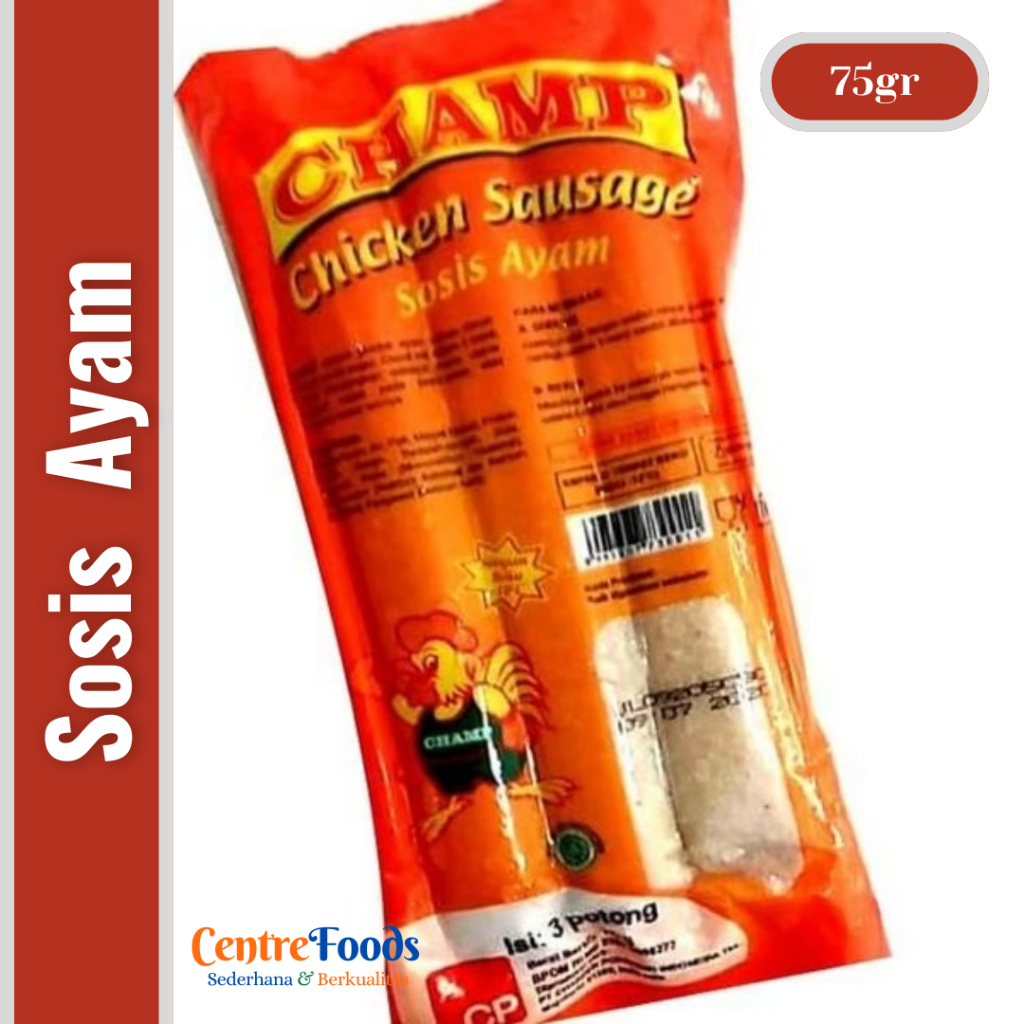 

Sosis Ayam - Chicken Sausage Champ | Isi 3 Pcs - 75gr [ Harga Per BKS ]